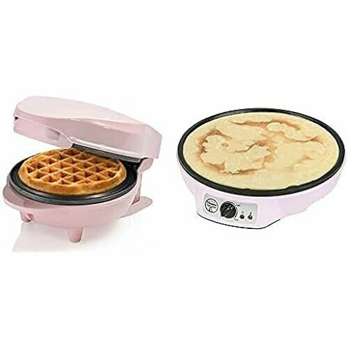 Мини-вафельница и блинница Bestron в ретро-дизайне идеально подходит для детских дней рождений Пасхи Рождества 550-1000 Вт цвет розовый 1698300₽