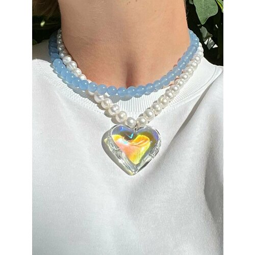 Колье Daily Daisy, стекло, длина 40 см, белый