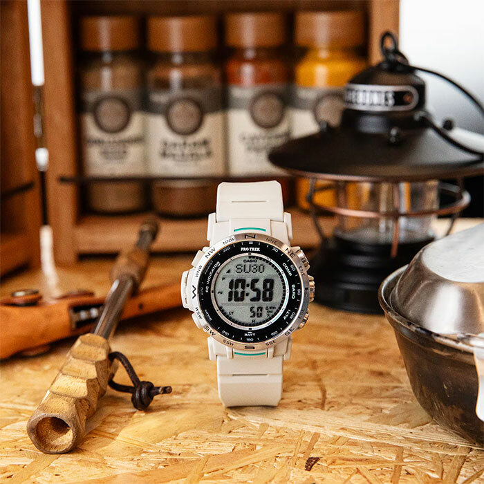 Наручные часы CASIO Pro Trek, серебряный, серый, бежевый — фото 1