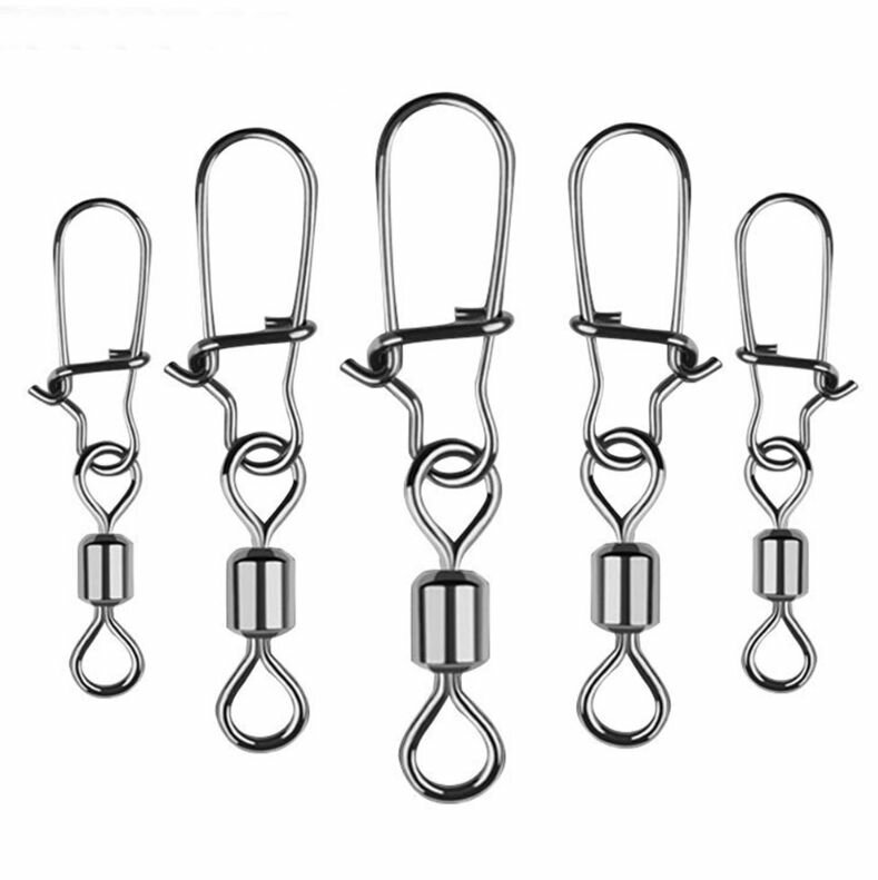 Карабин рыболовный с вертлюгом / Застежка рыболовная с вертлюжком Kaida K3023 7# 40lb / 18 kg