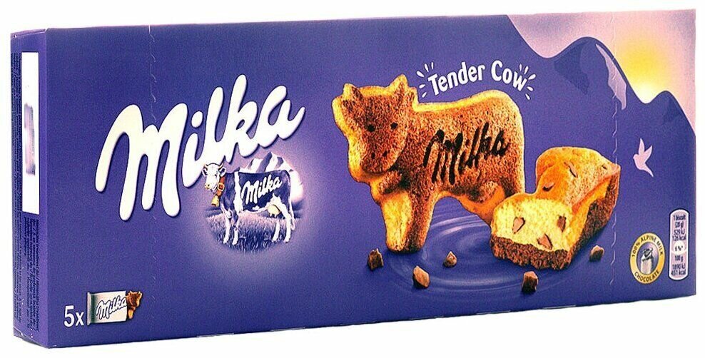 Пирожное Milka бисквитное двухслойное Tender Cow, 140 грамм - 1 штука