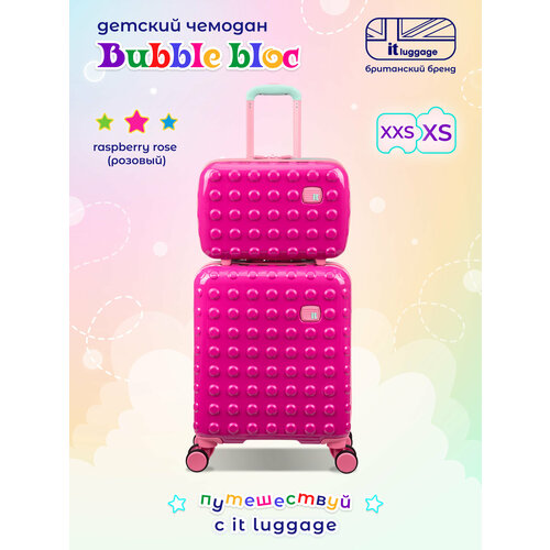 фото Чемодан-каталка it luggage, ручная кладь, 34х44х20 см, фиолетовый, розовый