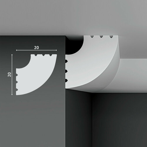 Плинтус потолочный пенопласт XPS Decostar (Декостар), 20х20х2000 мм, SG-20/20