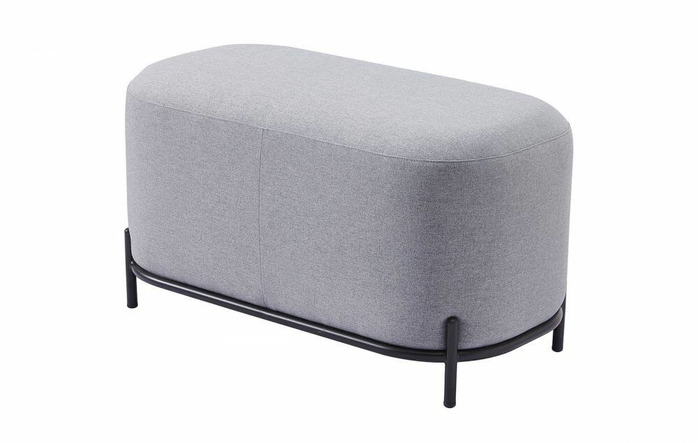 Банкетка SOFA 03-4080 ESF серый, ткань, металл, мягкое сиденье, без подлокотников