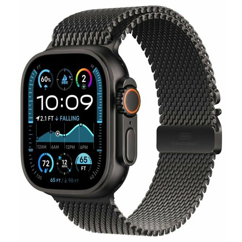 Смарт-часы Apple Watch Ultra 2 2024 GPS Cellular 49mm Black TitaniumЧёрный ремешок Black Titanium Milanese Loop - M 140895₽