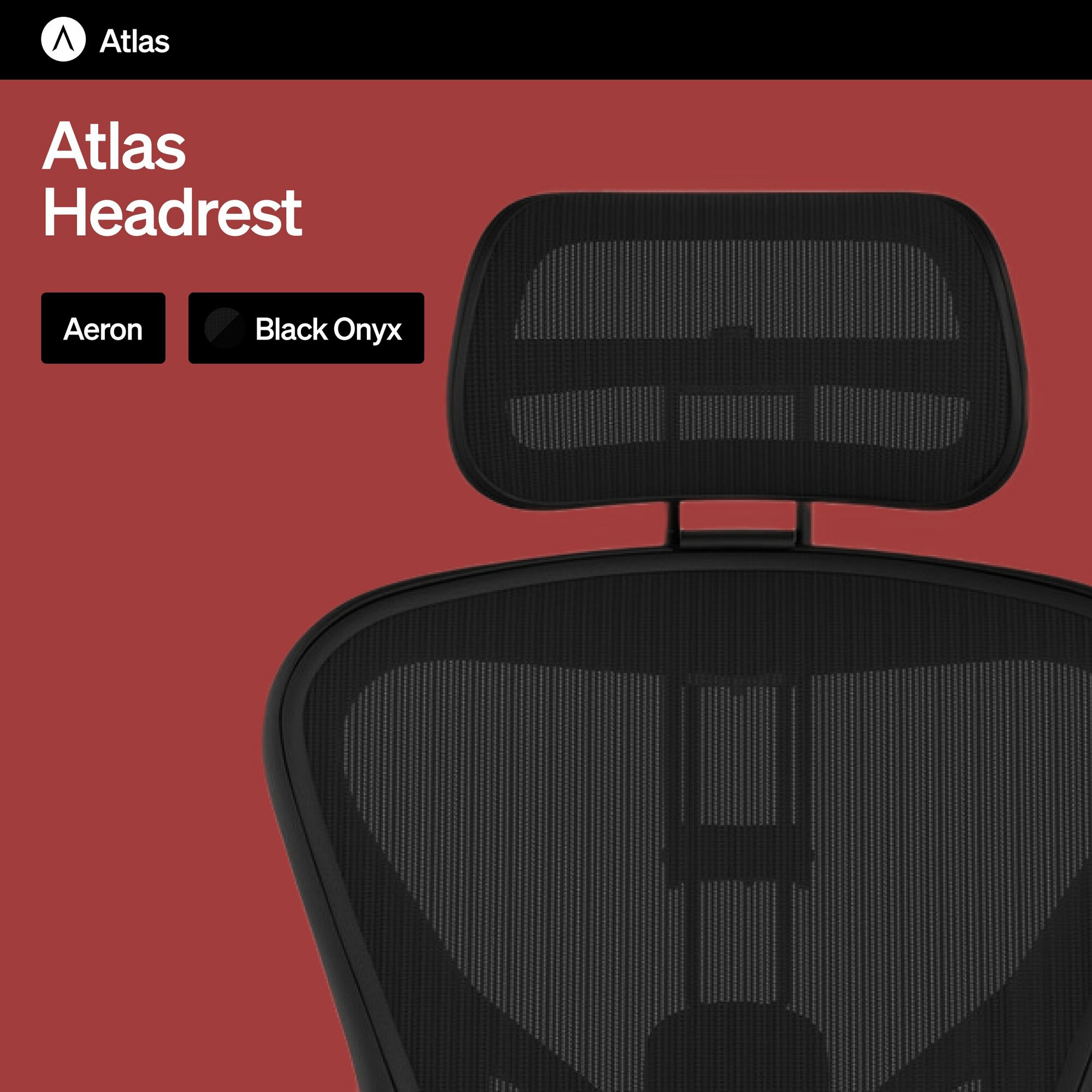 Подголовник Atlas для кресла Herman Miller Aeron цвет Black Onyx