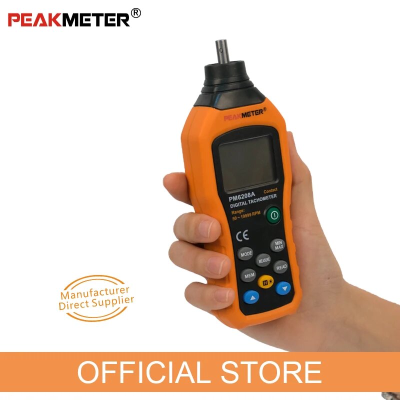 Анемометры И Балометры PEAKMETER MS6208A/MS6208B Цифровой тахометр, PM6208A Contact