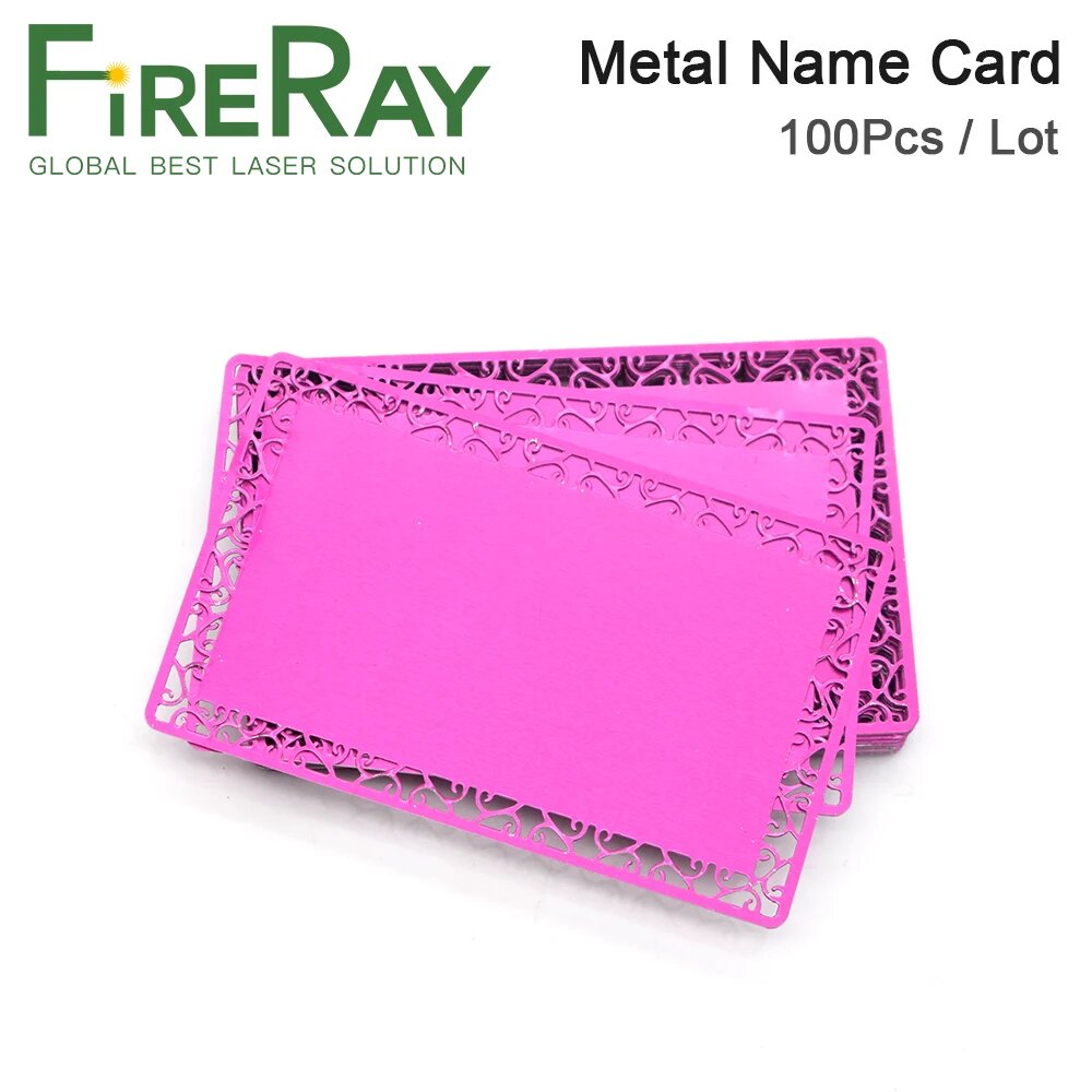 FireRay 100 шт. T = 0,2 мм визитные карточки, Многоцветный алюминиевый сплав, металлический лист, тестовый материал для лазерной маркировочной машины, Red, 86x54x0.2mm