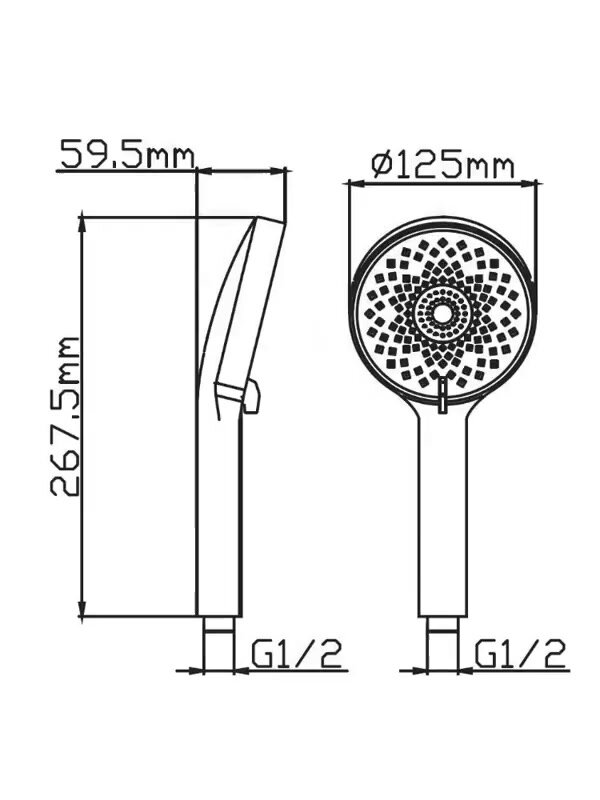 Лейка для душа Diadonna D10-19038W, 3 режима работы, белая, пластик — фото 1