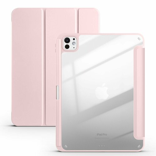 Чехол для iPad Pro 11" (2024) с держателем для Apple Pencil (PC) розовый