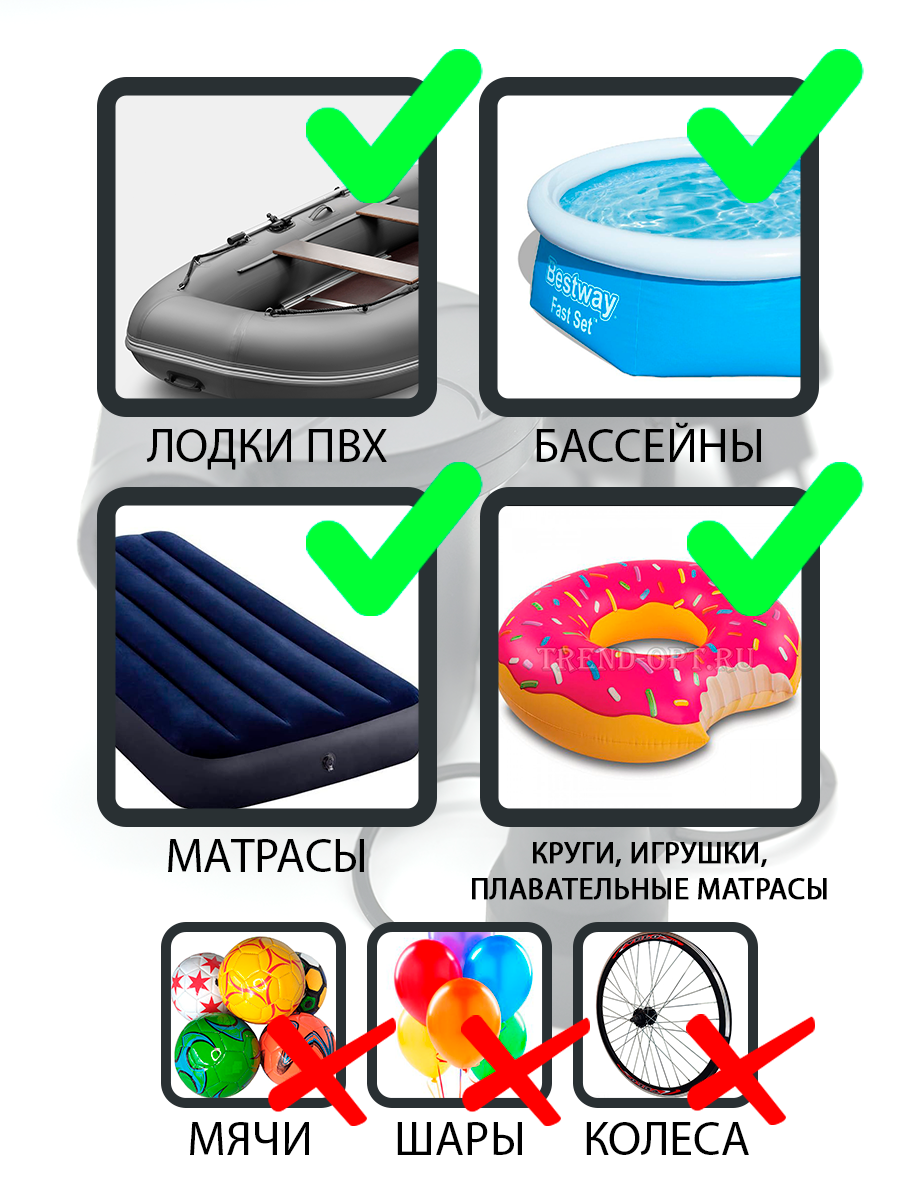 Насос для матраса, электрический, 12V зарядка от прикуривателя, 3 насадки в комплекте — фото 1