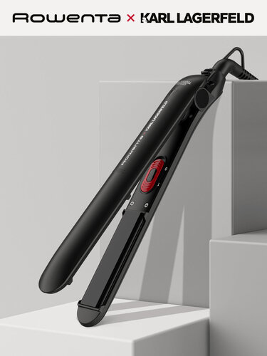 Изображение товара Выпрямитель для волос 2в1 Rowenta x Karl Lagerfeld Easyliss SF161LF0 с керамико-турмалиновым покрытием, черный/красный
