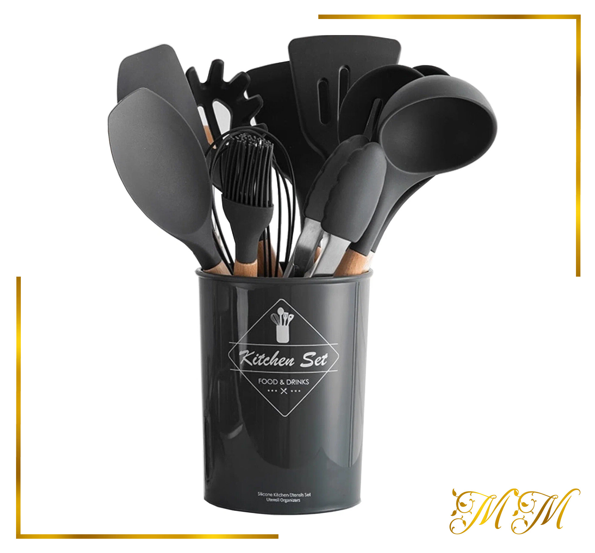 Набор навесок Kitchen Set силикон (11 шт.) черный 32 см 11 шт. 12 см