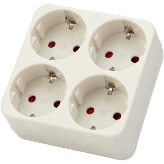 Четверник электрический Rexant 16 А с заземлением