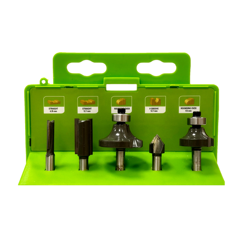 Набор фрез Greenworks с хвостовиком 14 635 мм 5 шт для кромочных фрезеров по дереву 295320 1990₽