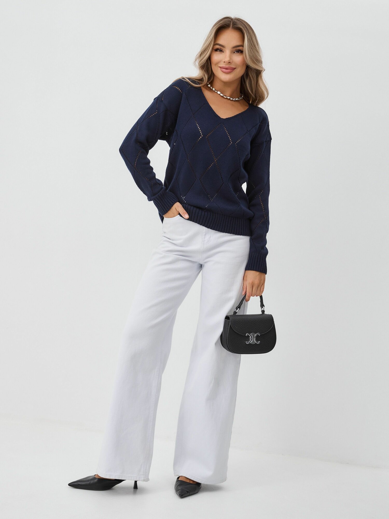 Джемпер Eseni'sa, размер 52-56, темно-синий/синий — фото 1