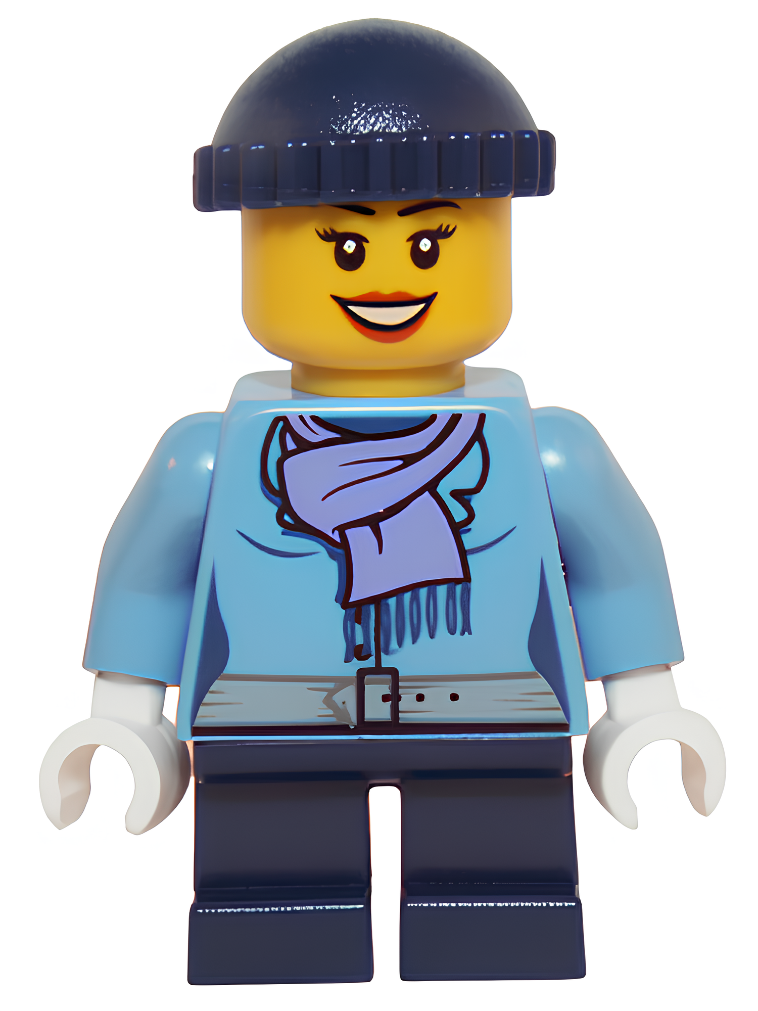 Минифигурка LEGO Medium Blue Jacket with Light Purple Scarf hol074 U