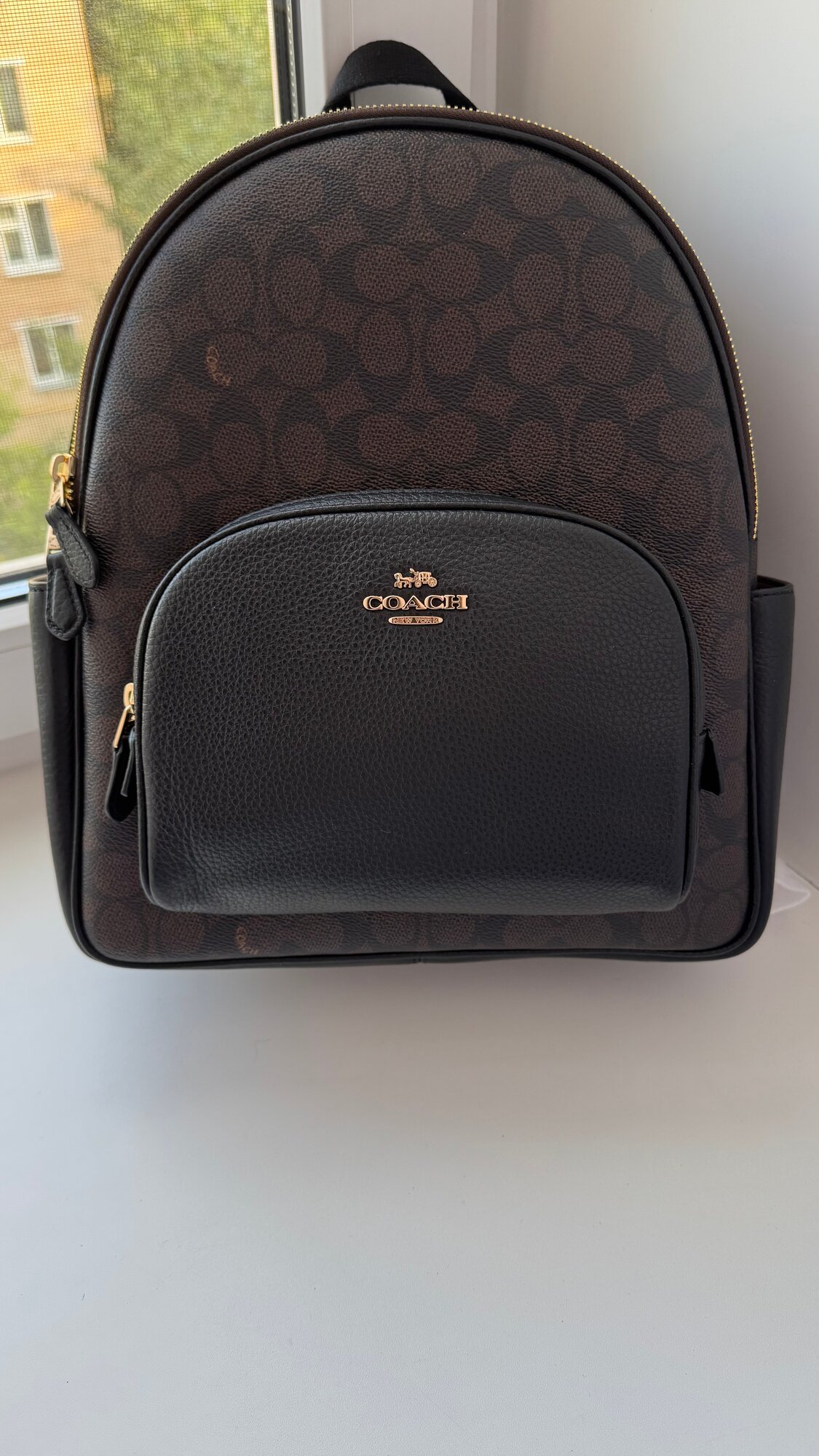 Рюкзак Coach, коричневый, черный
