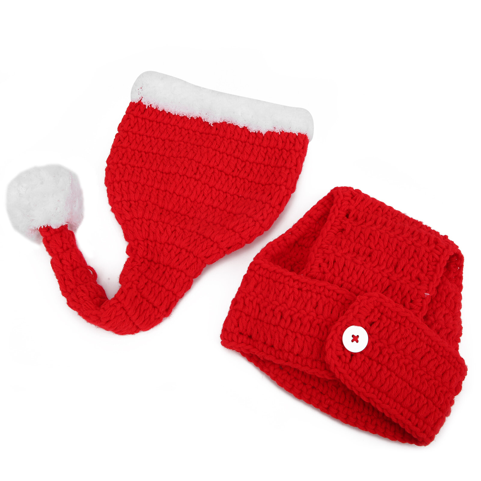 Ручная работа: Мягкая вязаная шапочка для новорожденных на Рождество, идеальный аксессуар для фотосессий