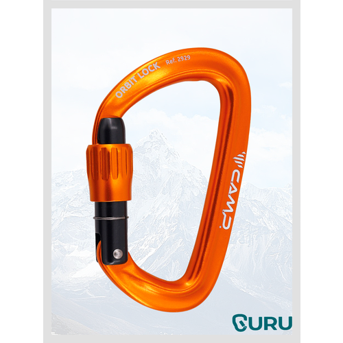 Карабин ORBIT LOCK (цвет Orange), длина 98 мм, вес 45 г, цвет оранжевый
