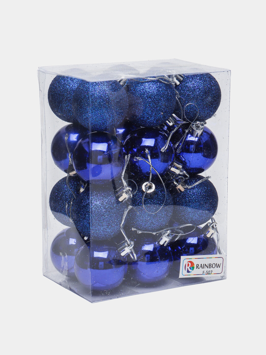 Новогодний набор шаров — 24, 20, 16 шт, 5 см, в пластиковой коробке