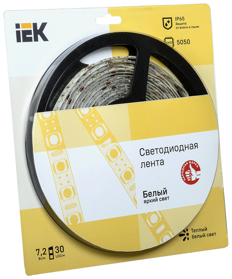 Iek LSR2-1-030-65-1-05 Лента LED 5м блистер Lsr-5050ww30-7,2-ip65-12v теплый белый .