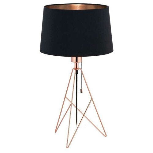 Лампа декоративная EGLO Camporale 39178, E27, 60 Вт, цвет арматуры: медный, цвет плафона/абажура: черный