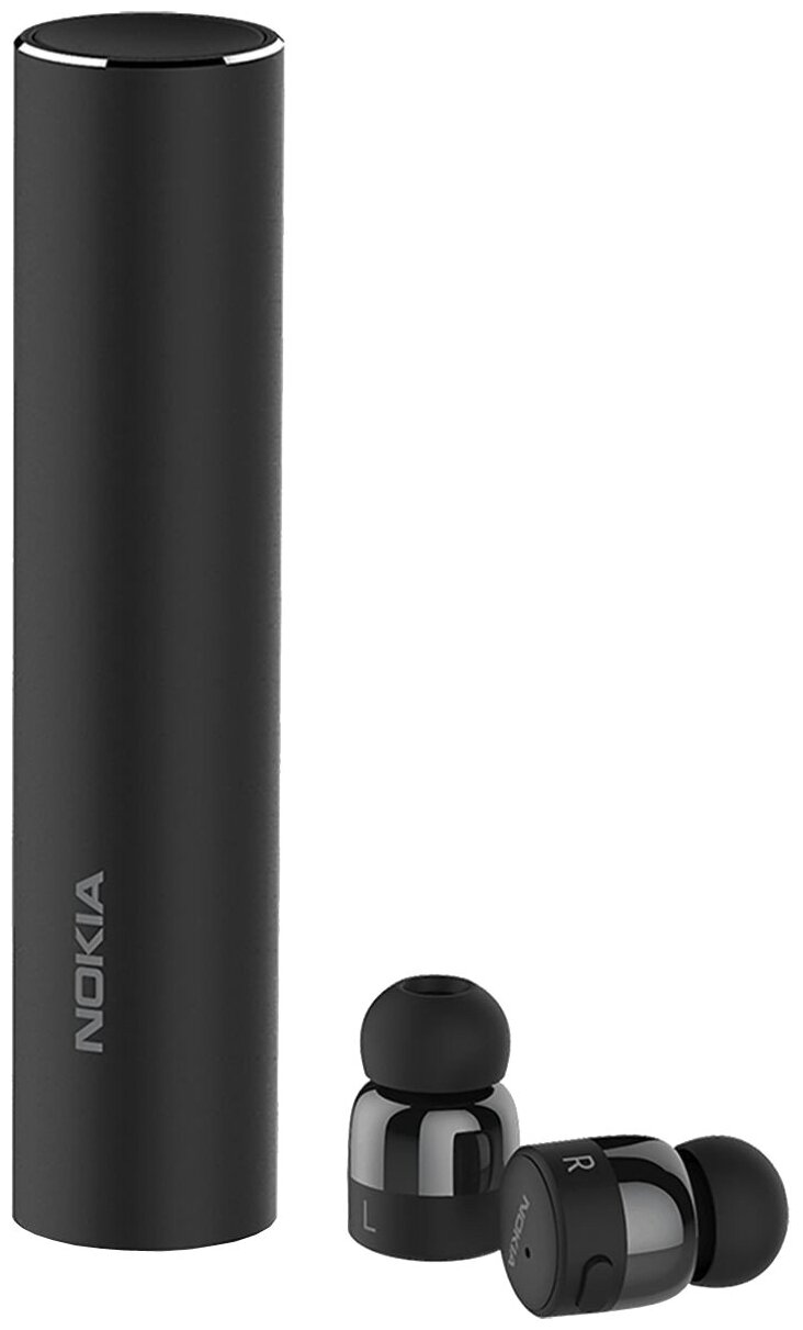 Наушники с микрофоном NOKIA Earbuds, Bluetooth, вкладыши, черный [bh-705] - фото №1