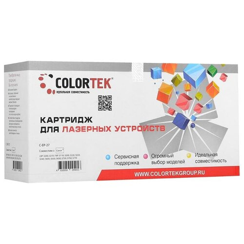 Картридж Colortek EP-27, 2500 стр, черный картридж ep 27 для принтера кэнон canon mf 3110 laserbase mf 3200 mf 3240 mf 5630 mf 5750
