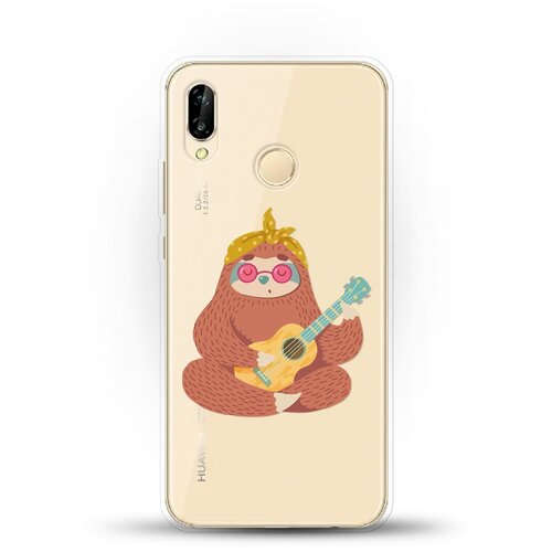 фото Силиконовый чехол лама с гитарой на huawei p20 lite andy & paul
