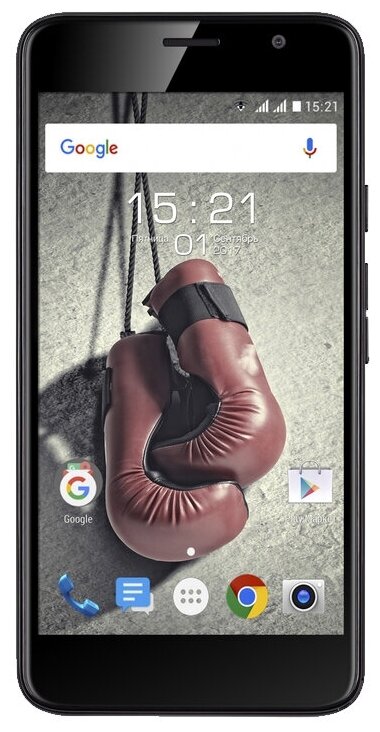 Смартфон Fly FS524 Knockout, micro SIM+nano SIM, черный