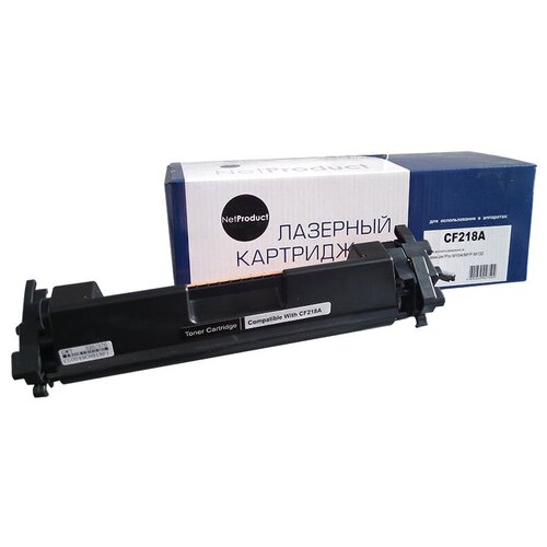 Картридж NetProduct N-CF218A без чипа, 1400 стр, черный картридж hp 18a cf218a