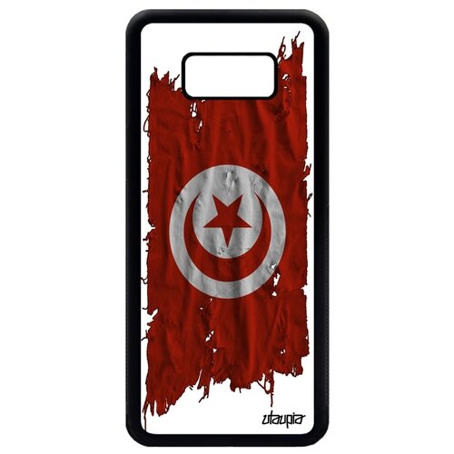 фото Чехол на смартфон galaxy s8 plus, "флаг туниса на ткани" государственный патриот utaupia