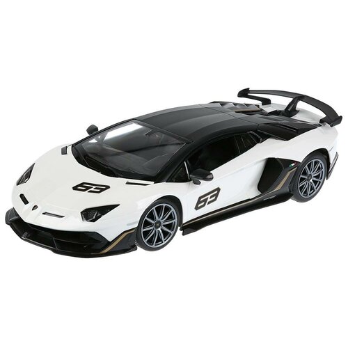 Гоночная машина Rastar Lamborghini Aventador SVJ Performance (96010), 35.3 см, белый/черный машина р у lamborghini aventador svj 1 14