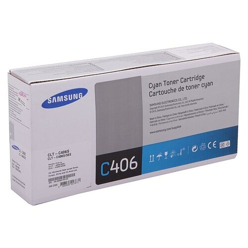Картридж Samsung CLT-C406S, 1000 стр, голубой картридж aquamarine clt c406s
