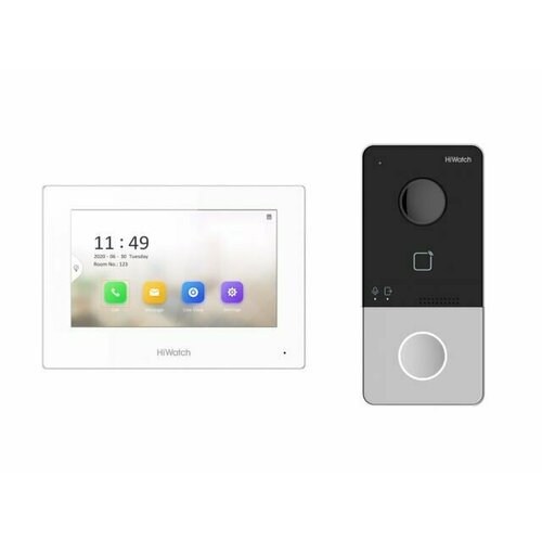 Комплект IP-видеодомофонии HiWatch DS-D100IKWF(B) (вызывная панель + монитор) 2Мп