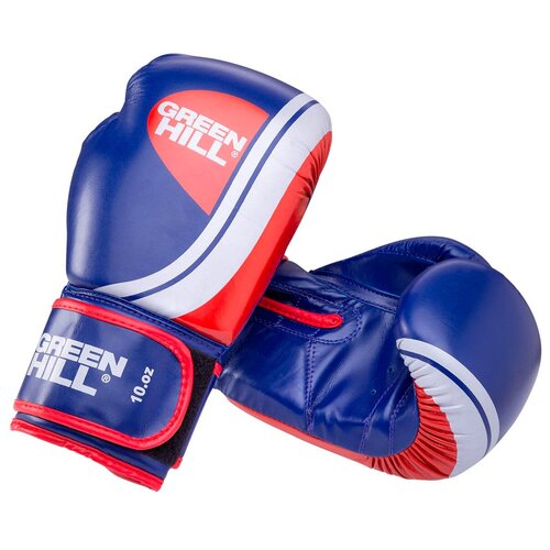 фото Боксерские перчатки green hill knockout (bgk-2266) синий 12 oz