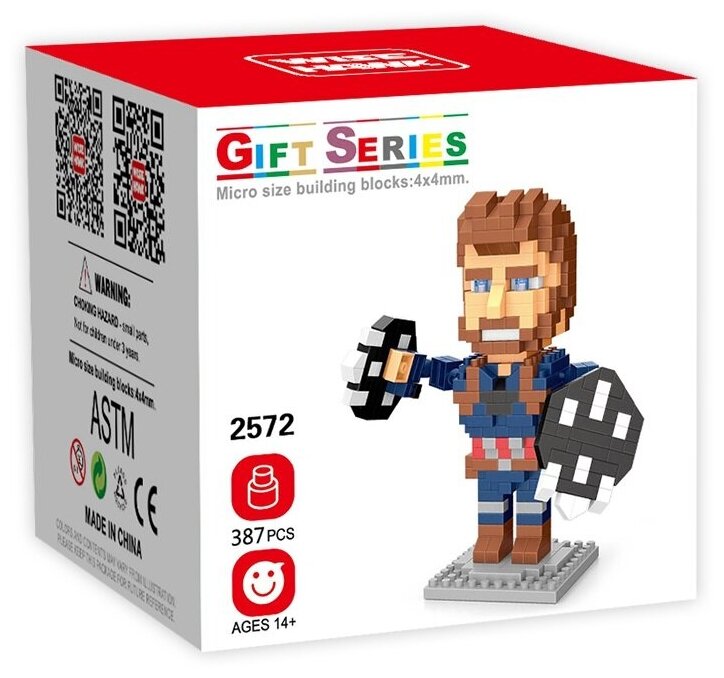 Конструктор Wisehawk & LNO Капитан Америка 387 деталей NO.2572 Captain America