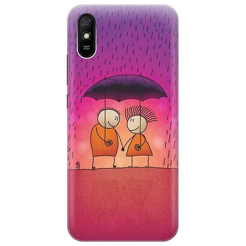 фото Чехол - накладка artcolor для xiaomi redmi 9a с принтом "парочка под дождем" re:pa