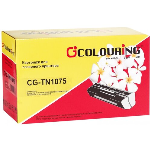 Картридж Colouring CG-TN-1075, 1000 стр, черный картридж gp tn 1075 для принтеров brother dcp 1510r 1512r 1510 1511 mfc1810 1815 hl1110 1111 1112 1118 1000 копий galaprint