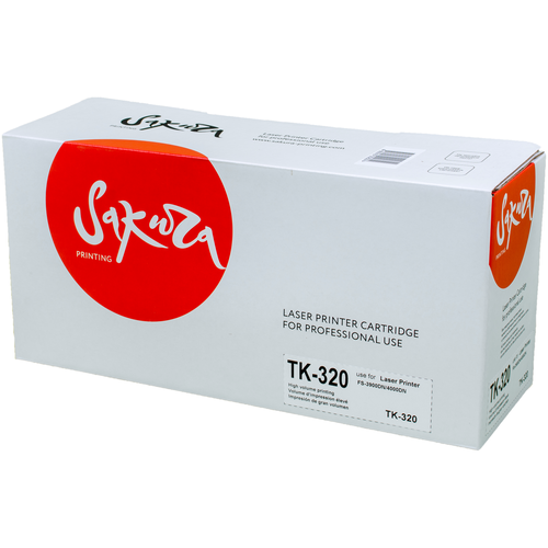 Картридж Sakura TK320, 15000 стр, черный тонер hi black для kyocera fs 4000dn 2000d 3900dn tk 310 tk 330 bk 450 г канистра