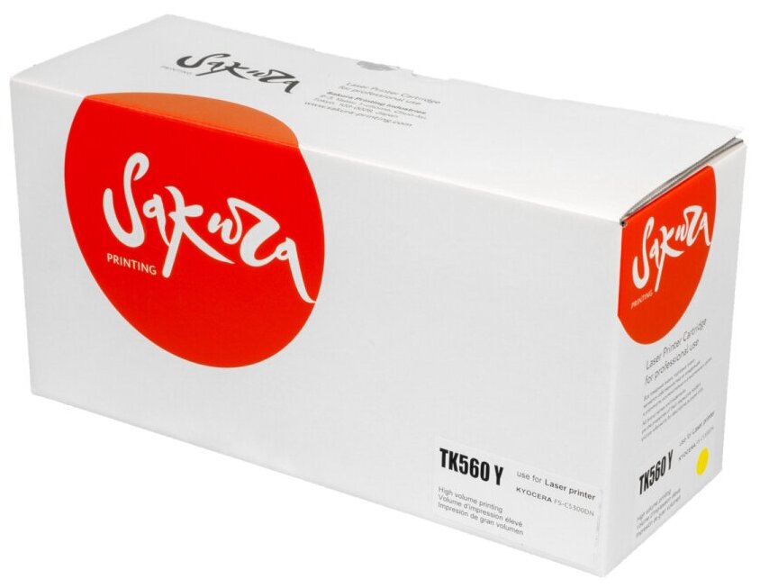 Картридж Sakura Printing TK560Y для Kyocera Mita FS-C5300DN/ FS-C5350DN, ECOSYS 6030cdn, желтый, 10 000 к.