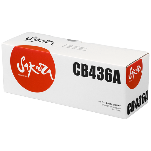 Картридж Sakura CB436A, 2000 стр, черный sakura картриджи комплектом совместимые сакура sakura sacrg713 cb436a 3pk cartridge 713 cb436a черный 6k
