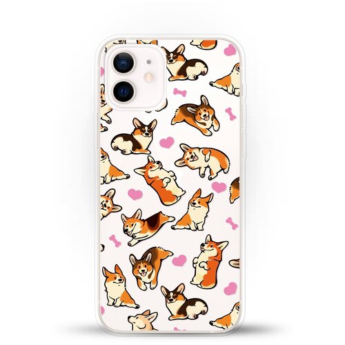 фото Силиконовый чехол корги узором на apple iphone 12 andy & paul