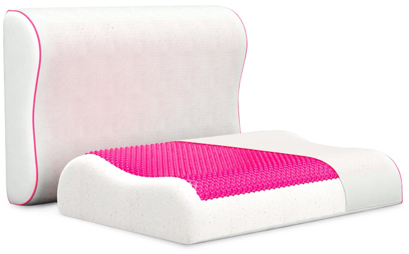 Анатомическая подушка Askona (Аскона) Ecogel Contour Pink - фотография № 2