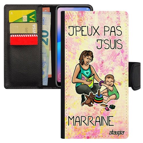 фото Чехол книжка на телефон p20 lite, "не могу - стала крестной!" карикатура шутка utaupia