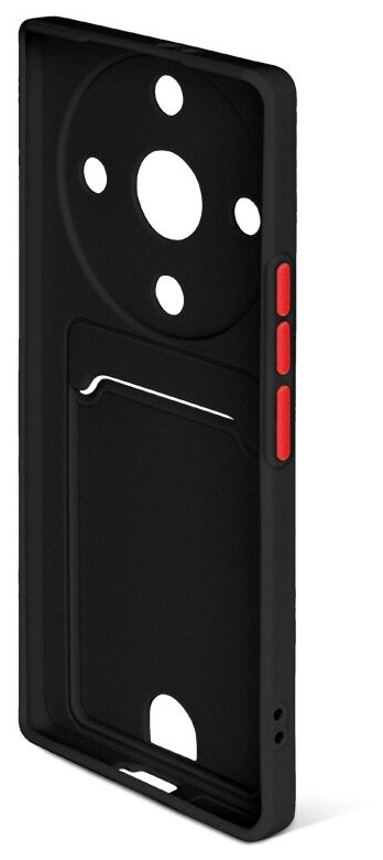 Силиконовый чехол с отделением для карты для Honor X9a/Magic5 Lite DF hwCardcase-05 (black)