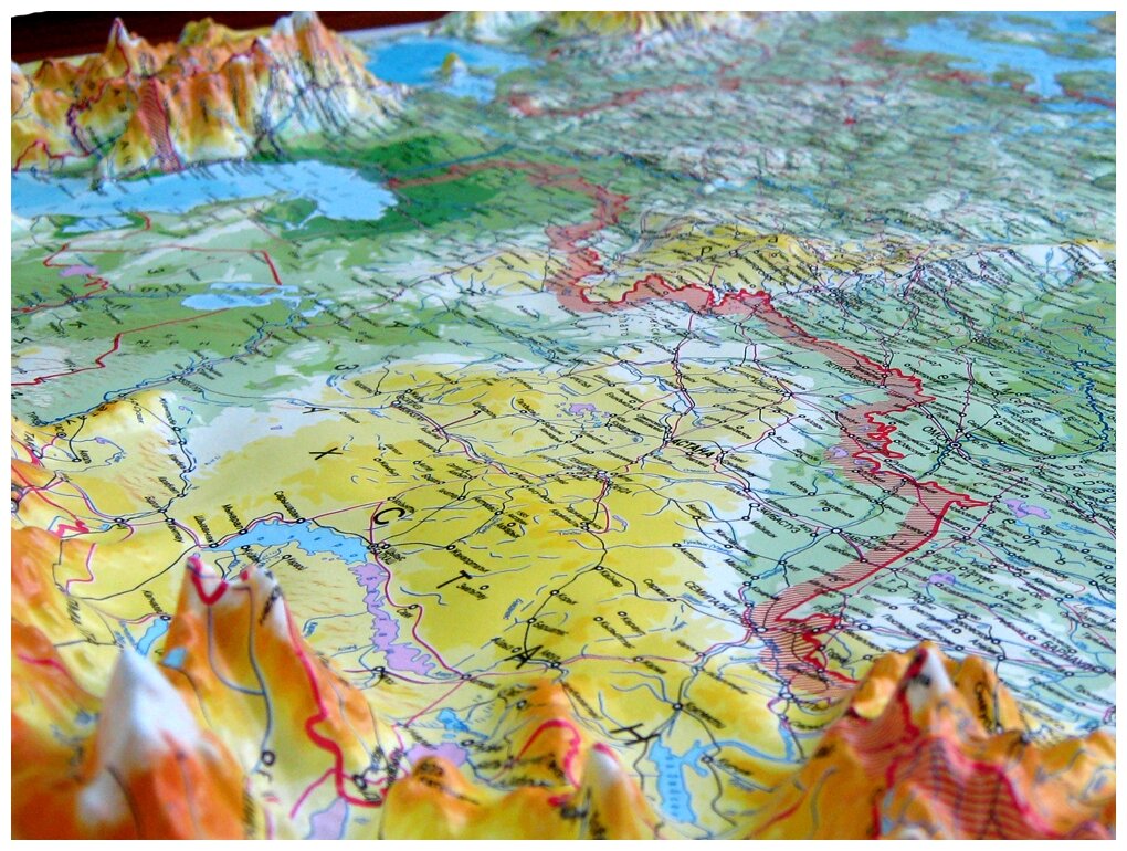 Рельефная карта россии 3d