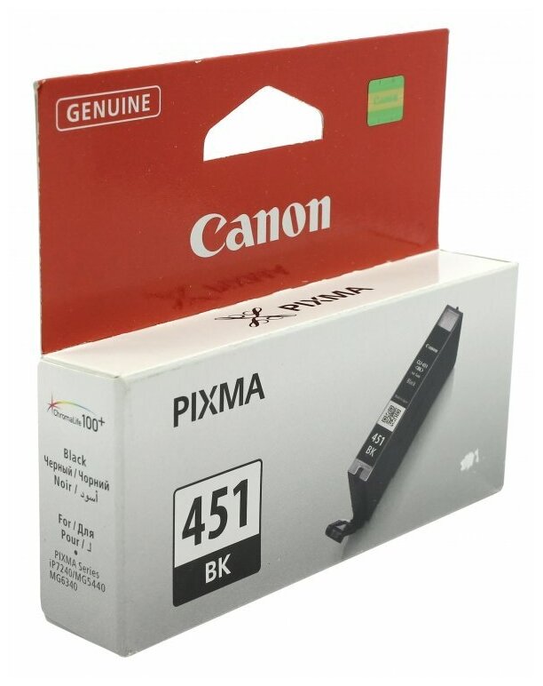 Картридж струйный Canon CLI-451BK 6523B001 черный (337стр.) (7мл) для Canon Pixma iP7240/MG6340/MG54