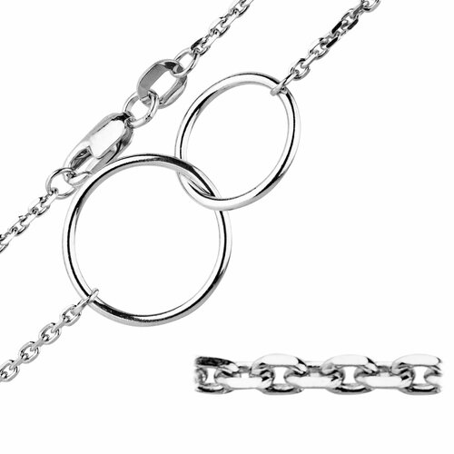 Браслет-цепочка Юверос Браслет серебряный, серебро, 925 проба, родирование, длина 19 см., серебристый